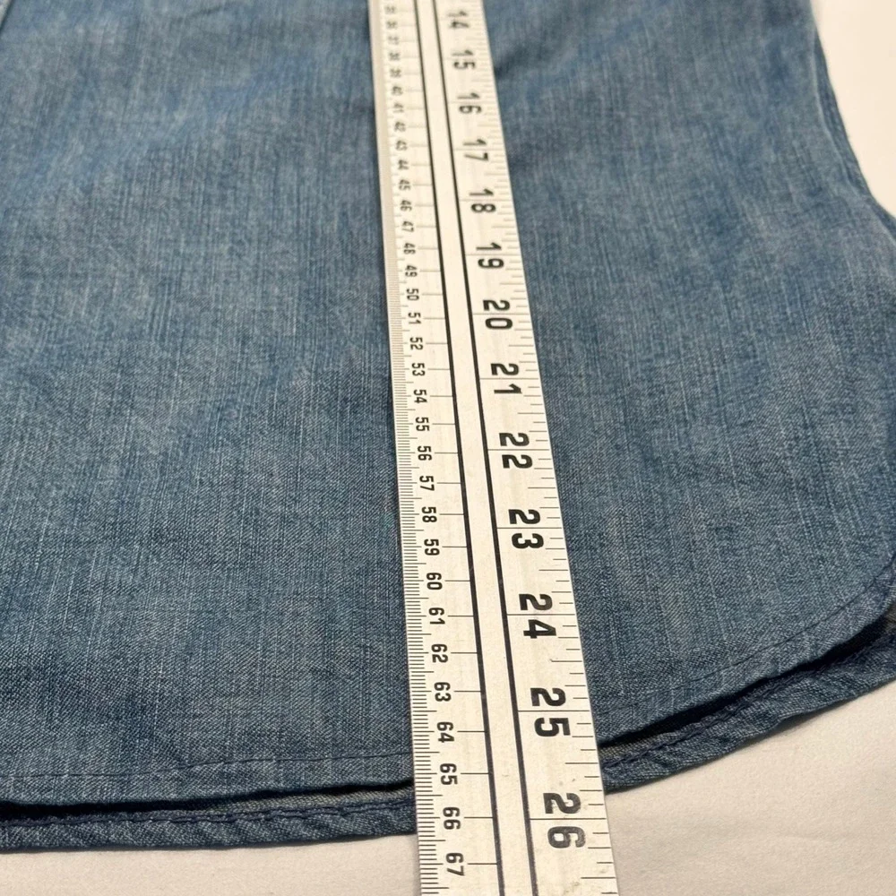 Banana Republic Denim Shirt Tailored Slim Fit Button Down Medium Blue M Exc